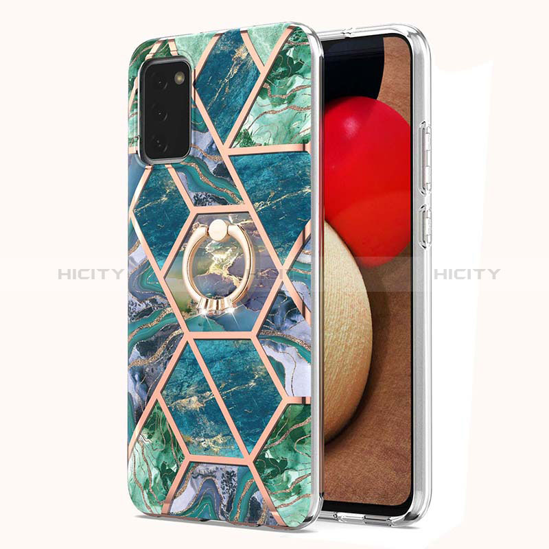 Custodia Silicone Gel Morbida Fantasia Modello Cover con Anello Supporto Y01B per Samsung Galaxy A02s