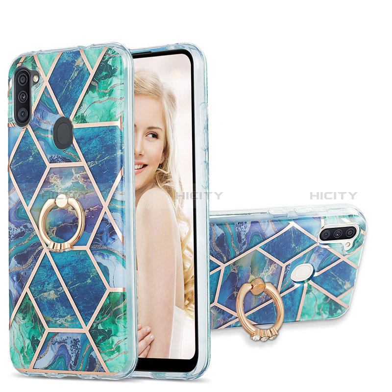 Custodia Silicone Gel Morbida Fantasia Modello Cover con Anello Supporto Y01B per Samsung Galaxy A11
