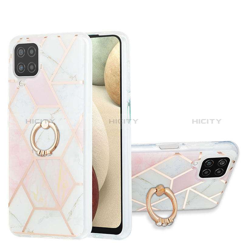 Custodia Silicone Gel Morbida Fantasia Modello Cover con Anello Supporto Y01B per Samsung Galaxy A12