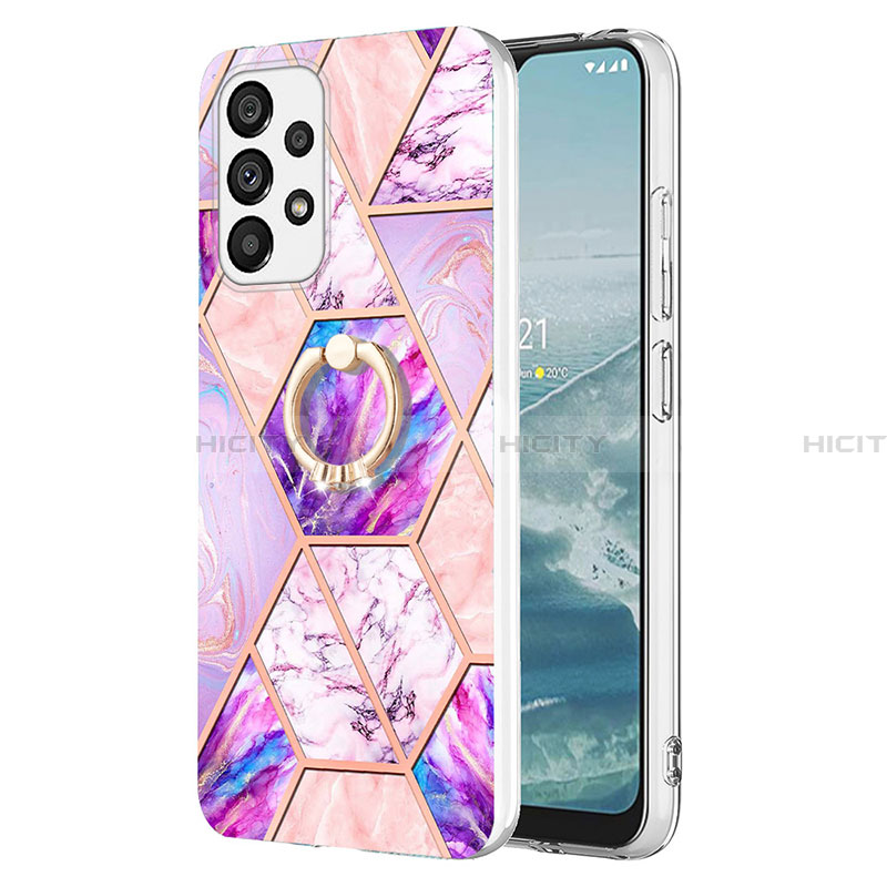 Custodia Silicone Gel Morbida Fantasia Modello Cover con Anello Supporto Y01B per Samsung Galaxy A13 4G