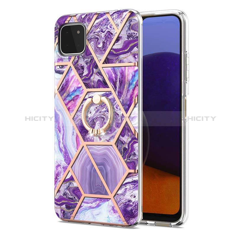 Custodia Silicone Gel Morbida Fantasia Modello Cover con Anello Supporto Y01B per Samsung Galaxy A22s 5G