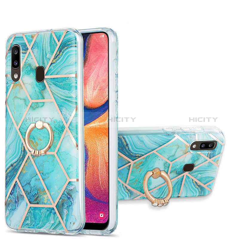 Custodia Silicone Gel Morbida Fantasia Modello Cover con Anello Supporto Y01B per Samsung Galaxy A30