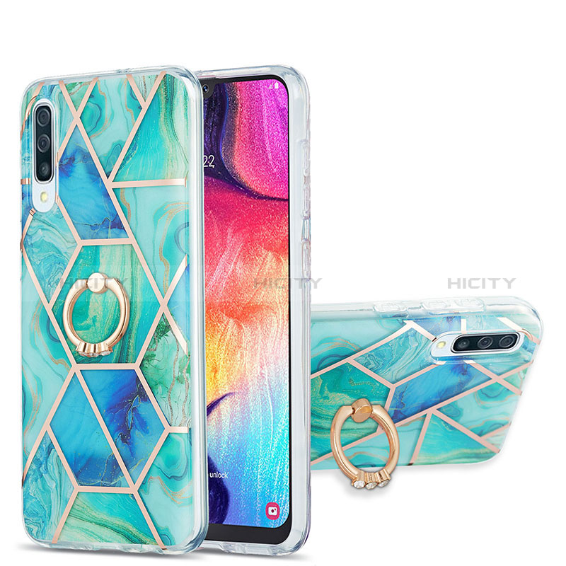 Custodia Silicone Gel Morbida Fantasia Modello Cover con Anello Supporto Y01B per Samsung Galaxy A50S