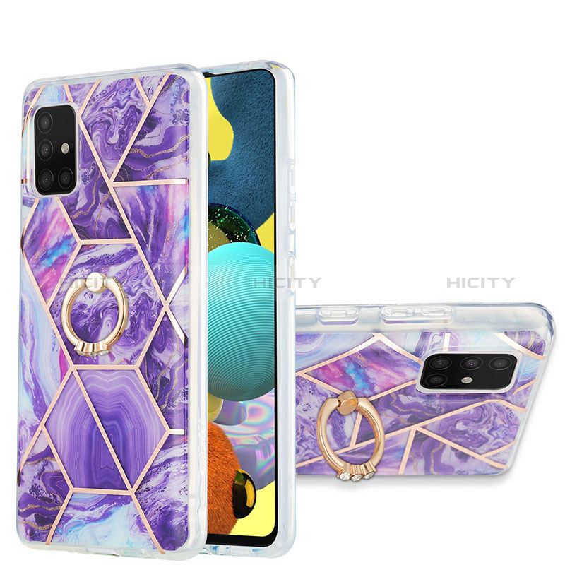 Custodia Silicone Gel Morbida Fantasia Modello Cover con Anello Supporto Y01B per Samsung Galaxy A51 5G