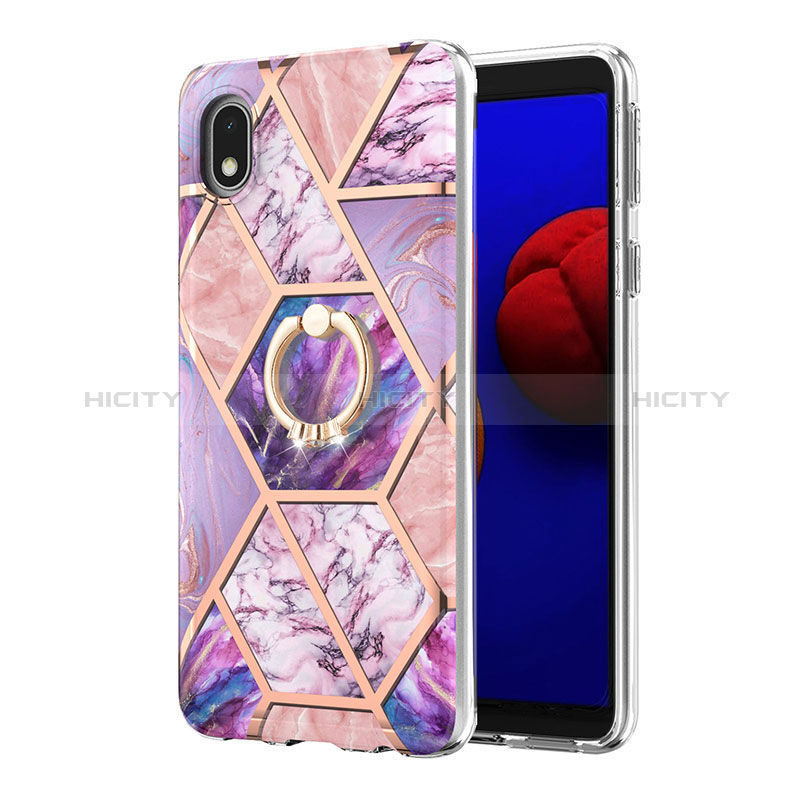 Custodia Silicone Gel Morbida Fantasia Modello Cover con Anello Supporto Y01B per Samsung Galaxy M01 Core