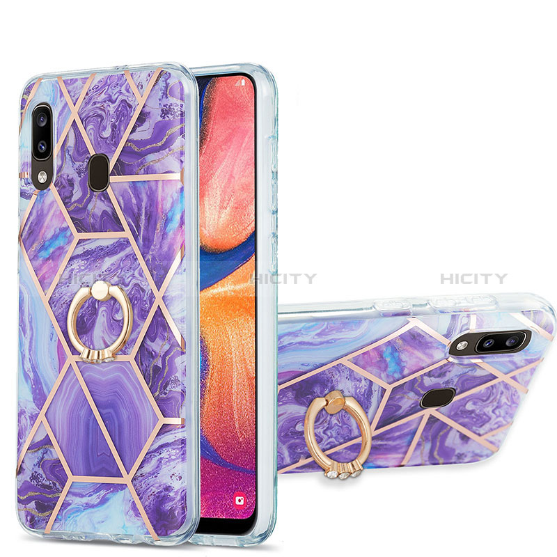 Custodia Silicone Gel Morbida Fantasia Modello Cover con Anello Supporto Y01B per Samsung Galaxy M10S