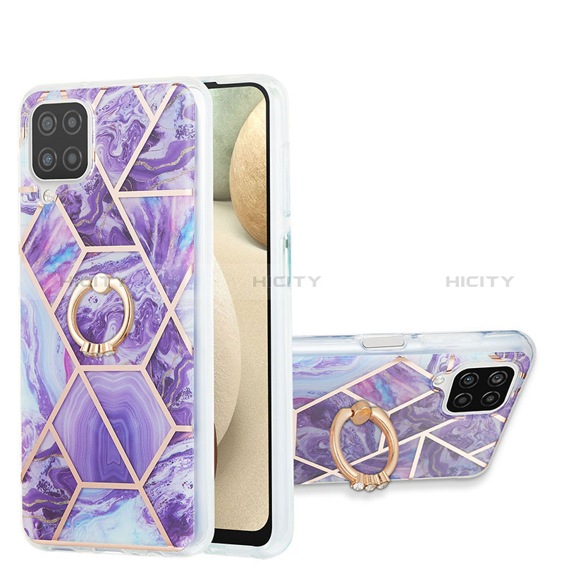 Custodia Silicone Gel Morbida Fantasia Modello Cover con Anello Supporto Y01B per Samsung Galaxy M12