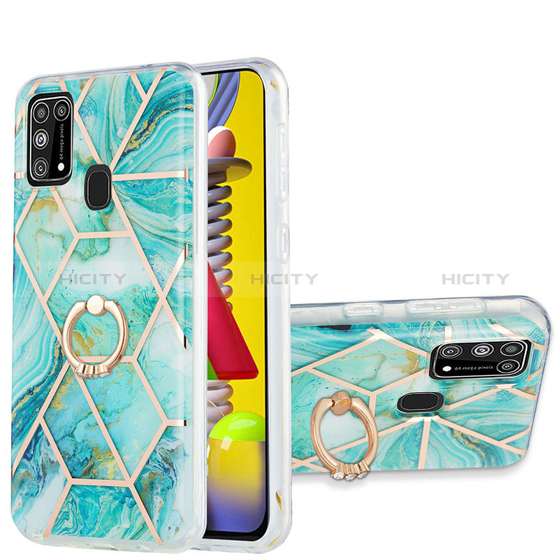 Custodia Silicone Gel Morbida Fantasia Modello Cover con Anello Supporto Y01B per Samsung Galaxy M21s