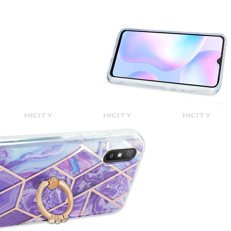 Custodia Silicone Gel Morbida Fantasia Modello Cover con Anello Supporto Y01B per Xiaomi Redmi 9i