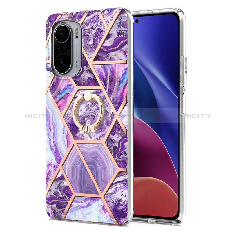 Custodia Silicone Gel Morbida Fantasia Modello Cover con Anello Supporto Y01B per Xiaomi Redmi K40 Pro 5G