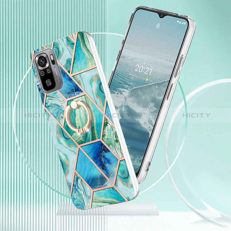 Custodia Silicone Gel Morbida Fantasia Modello Cover con Anello Supporto Y01B per Xiaomi Redmi Note 10 4G