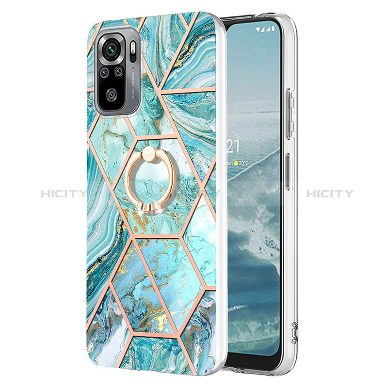 Custodia Silicone Gel Morbida Fantasia Modello Cover con Anello Supporto Y01B per Xiaomi Redmi Note 10 4G