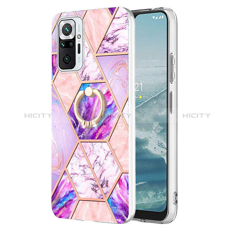 Custodia Silicone Gel Morbida Fantasia Modello Cover con Anello Supporto Y01B per Xiaomi Redmi Note 10 Pro Max