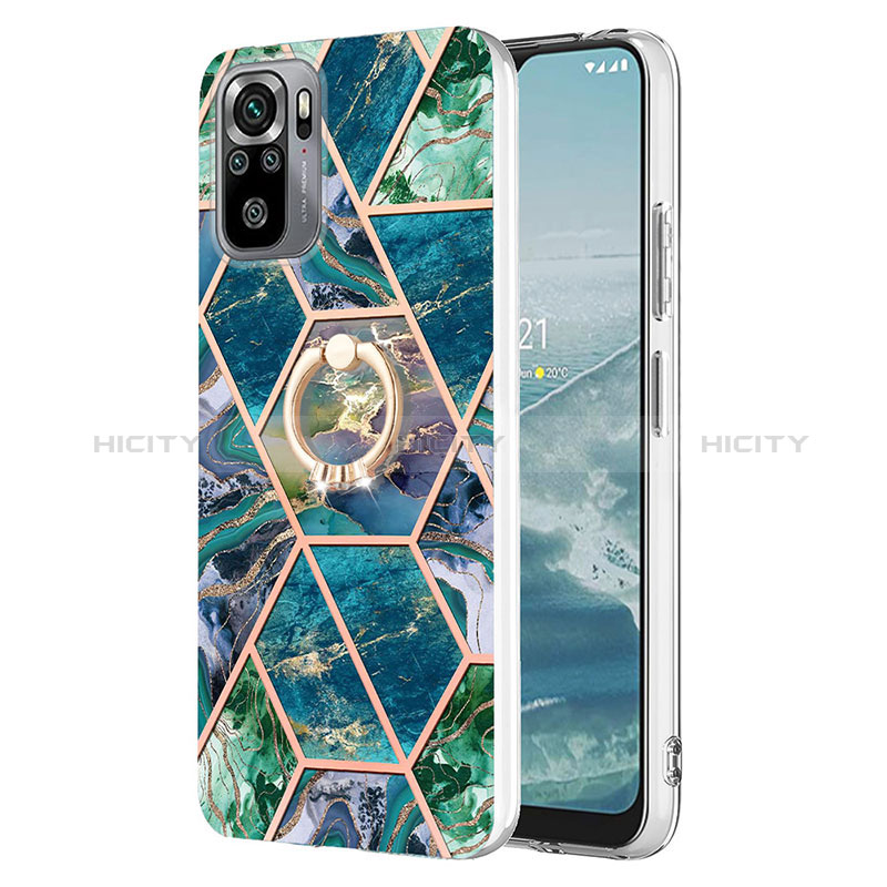 Custodia Silicone Gel Morbida Fantasia Modello Cover con Anello Supporto Y01B per Xiaomi Redmi Note 10S 4G