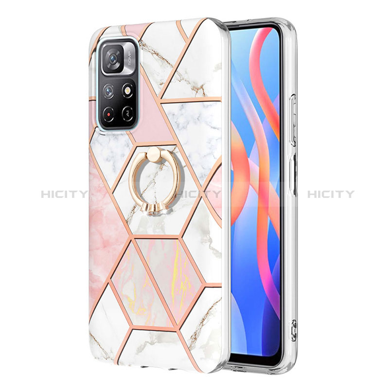 Custodia Silicone Gel Morbida Fantasia Modello Cover con Anello Supporto Y01B per Xiaomi Redmi Note 11 5G