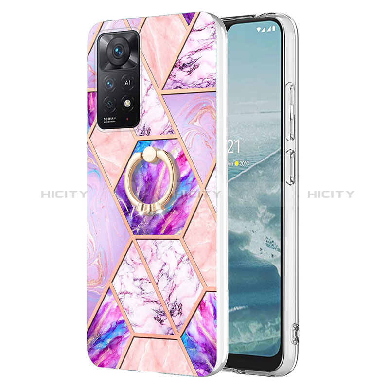 Custodia Silicone Gel Morbida Fantasia Modello Cover con Anello Supporto Y01B per Xiaomi Redmi Note 11 Pro 4G