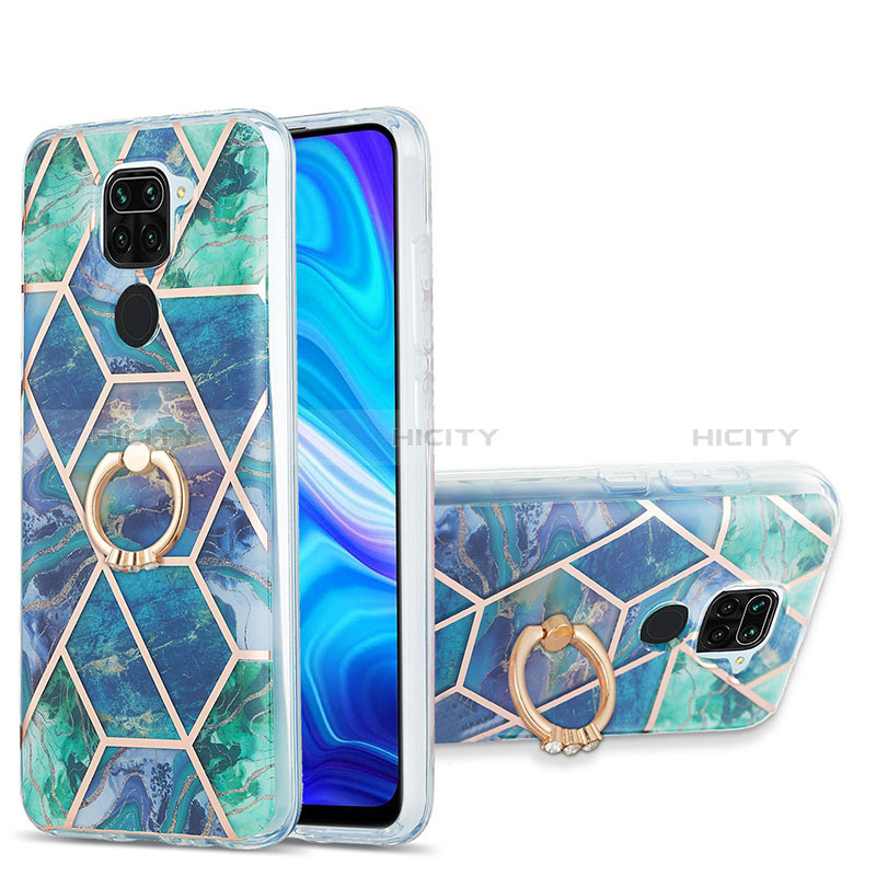 Custodia Silicone Gel Morbida Fantasia Modello Cover con Anello Supporto Y01B per Xiaomi Redmi Note 9