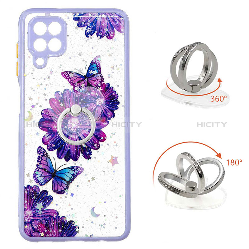 Custodia Silicone Gel Morbida Fantasia Modello Cover con Anello Supporto Y01X per Samsung Galaxy A12 5G