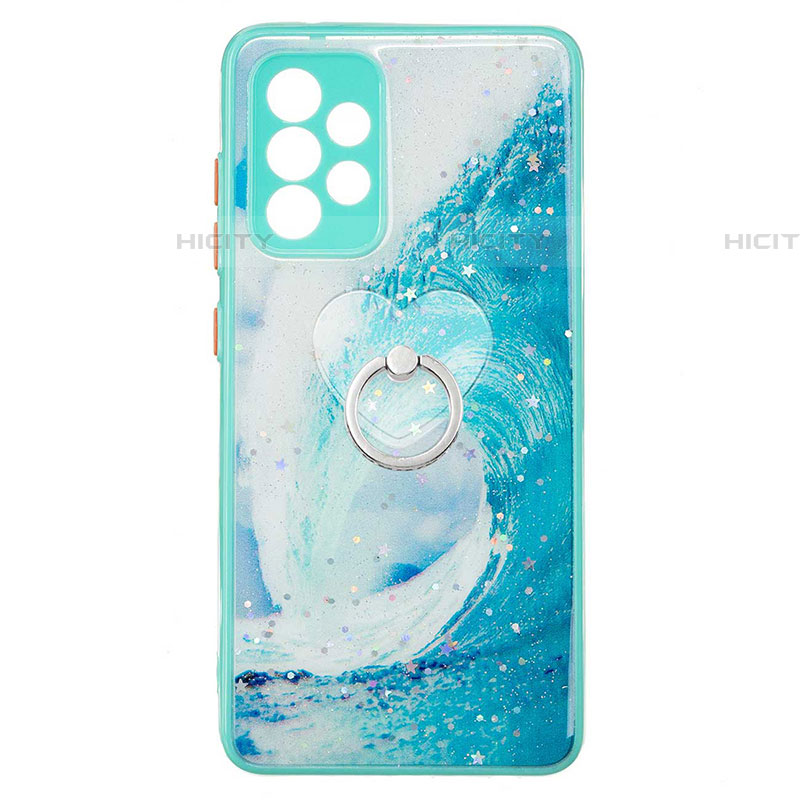 Custodia Silicone Gel Morbida Fantasia Modello Cover con Anello Supporto Y01X per Samsung Galaxy A53 5G