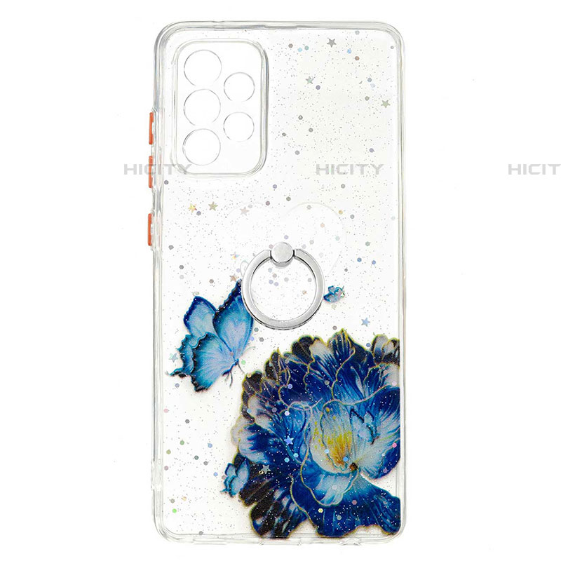 Custodia Silicone Gel Morbida Fantasia Modello Cover con Anello Supporto Y01X per Samsung Galaxy A72 4G