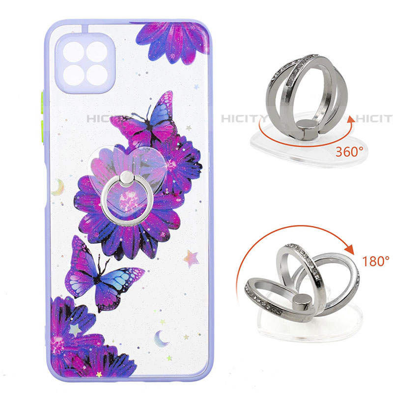 Custodia Silicone Gel Morbida Fantasia Modello Cover con Anello Supporto Y01X per Samsung Galaxy F42 5G