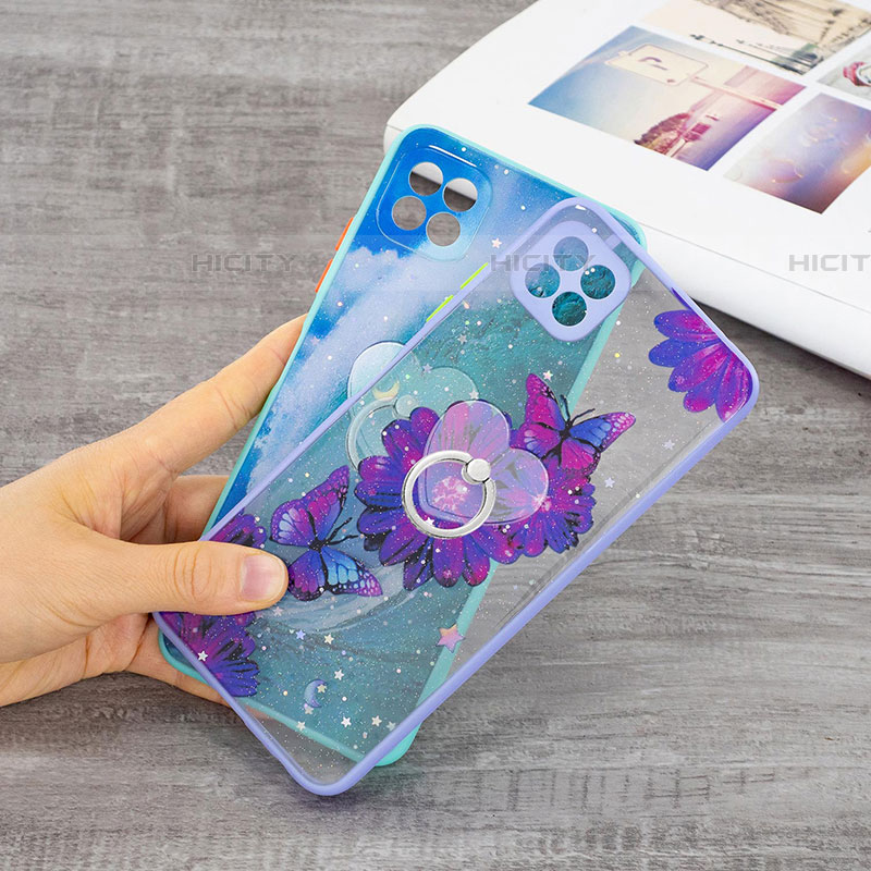 Custodia Silicone Gel Morbida Fantasia Modello Cover con Anello Supporto Y01X per Samsung Galaxy F42 5G