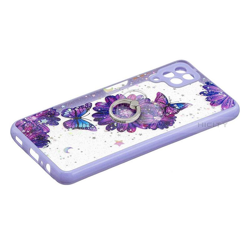 Custodia Silicone Gel Morbida Fantasia Modello Cover con Anello Supporto Y01X per Samsung Galaxy M12