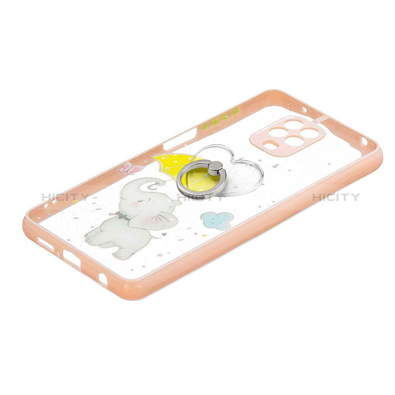 Custodia Silicone Gel Morbida Fantasia Modello Cover con Anello Supporto Y01X per Xiaomi Poco M2 Pro Giallo