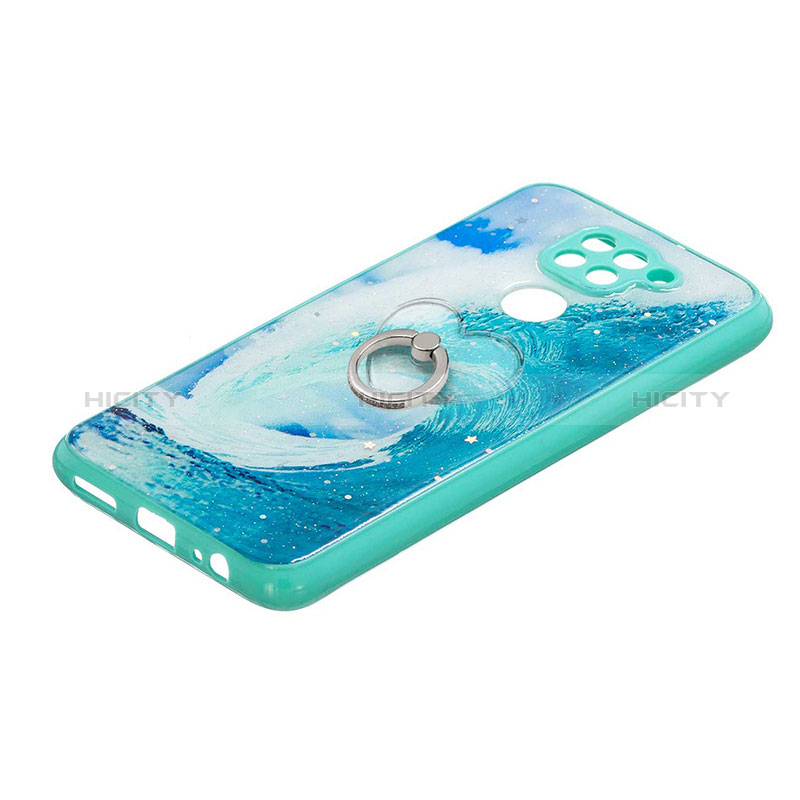 Custodia Silicone Gel Morbida Fantasia Modello Cover con Anello Supporto Y01X per Xiaomi Redmi 10X 4G Verde