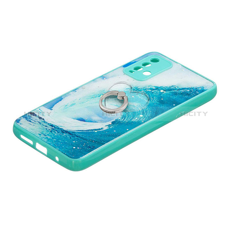 Custodia Silicone Gel Morbida Fantasia Modello Cover con Anello Supporto Y01X per Xiaomi Redmi 9 Power