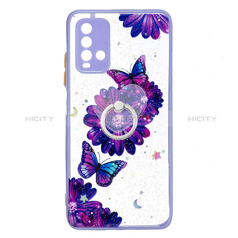 Custodia Silicone Gel Morbida Fantasia Modello Cover con Anello Supporto Y01X per Xiaomi Redmi 9 Power