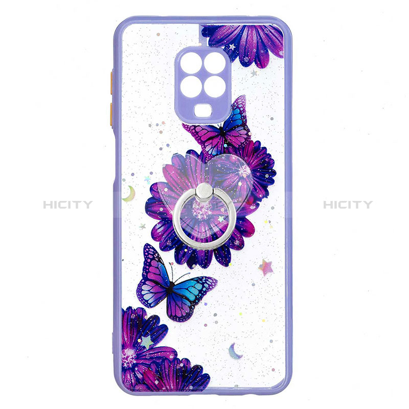 Custodia Silicone Gel Morbida Fantasia Modello Cover con Anello Supporto Y01X per Xiaomi Redmi Note 9 Pro