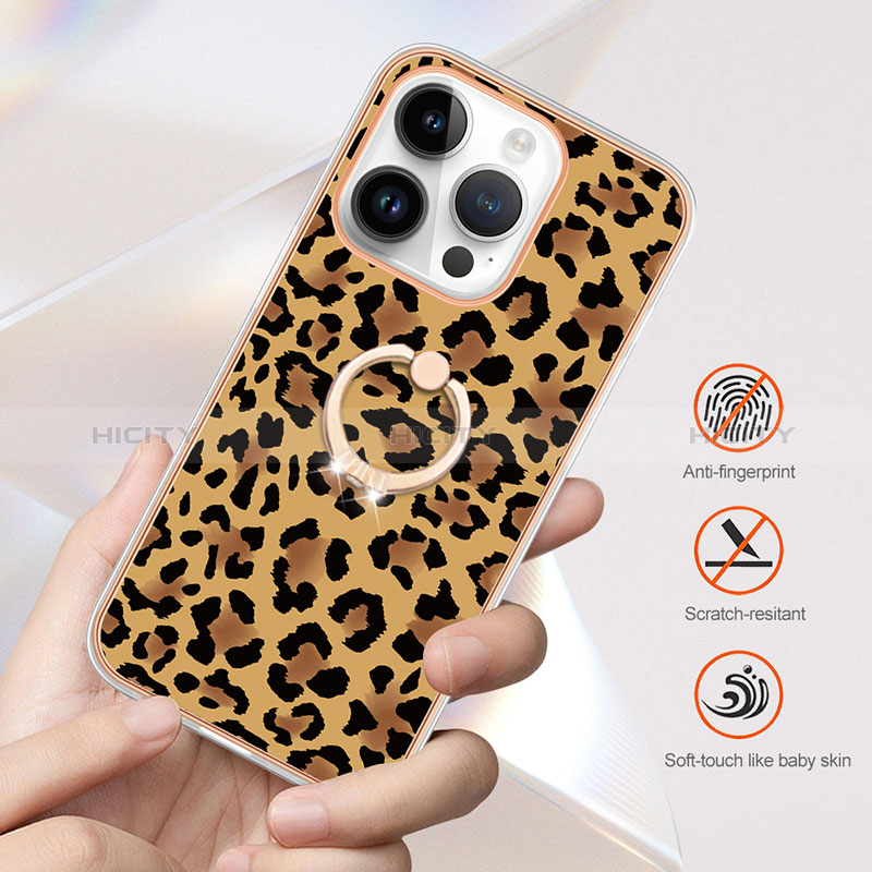 Custodia Silicone Gel Morbida Fantasia Modello Cover con Anello Supporto Y02B per Apple iPhone 16 Pro