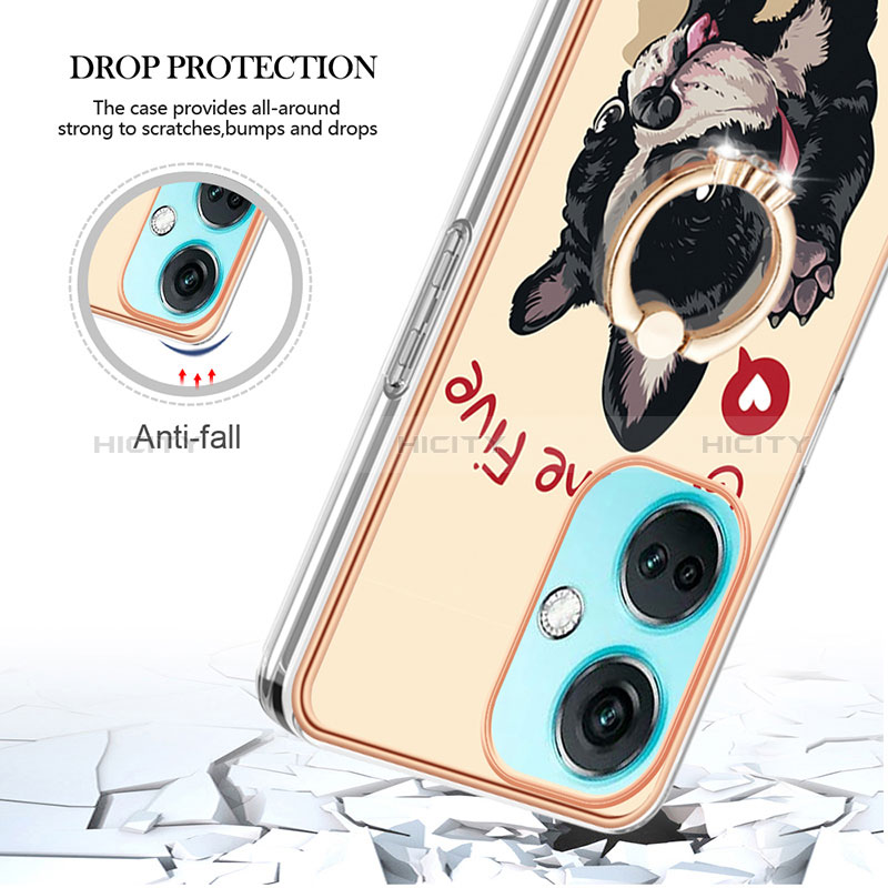 Custodia Silicone Gel Morbida Fantasia Modello Cover con Anello Supporto Y02B per OnePlus Nord N30 5G