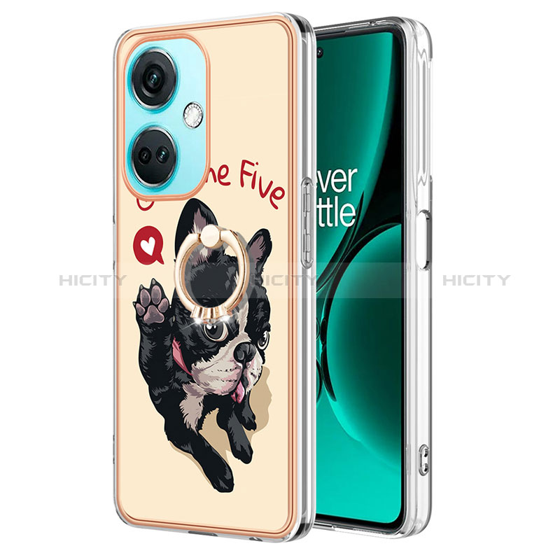 Custodia Silicone Gel Morbida Fantasia Modello Cover con Anello Supporto Y02B per OnePlus Nord N30 5G