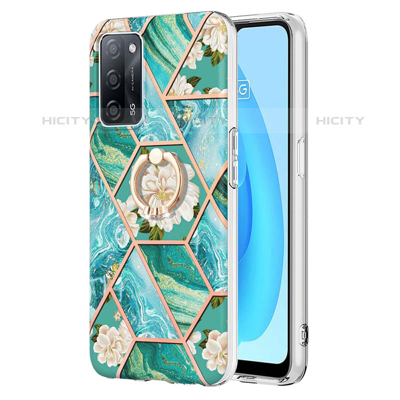 Custodia Silicone Gel Morbida Fantasia Modello Cover con Anello Supporto Y02B per Oppo A53s 5G