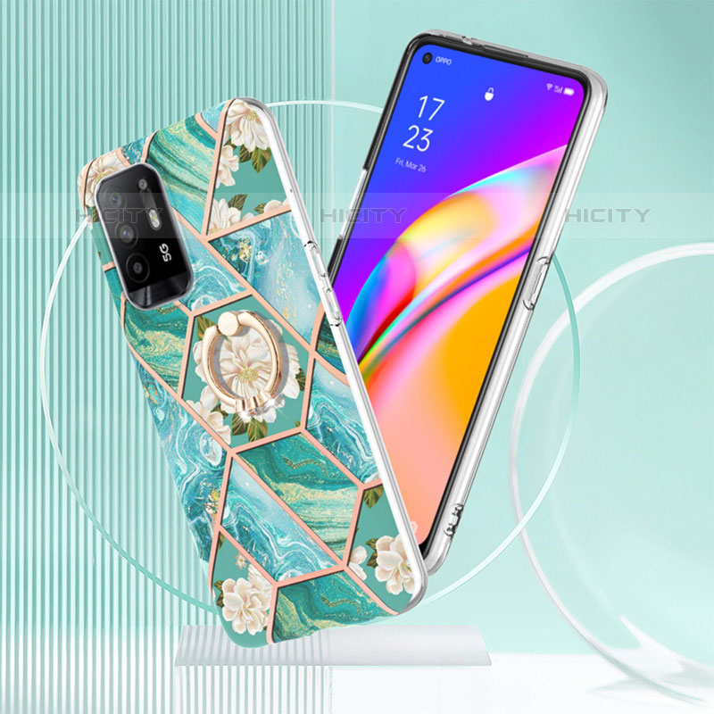 Custodia Silicone Gel Morbida Fantasia Modello Cover con Anello Supporto Y02B per Oppo A95 5G