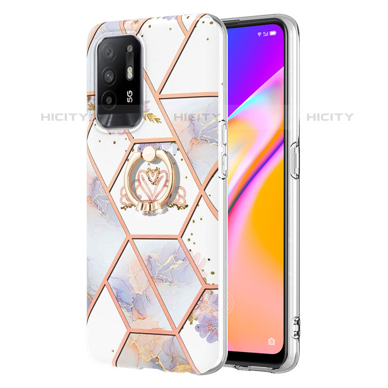 Custodia Silicone Gel Morbida Fantasia Modello Cover con Anello Supporto Y02B per Oppo F19 Pro+ Plus 5G