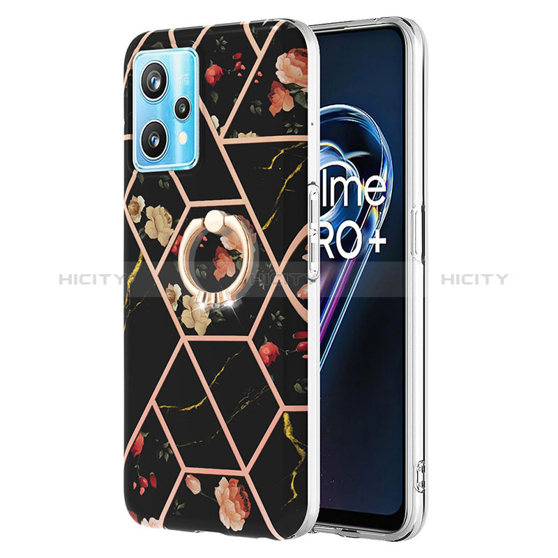 Custodia Silicone Gel Morbida Fantasia Modello Cover con Anello Supporto Y02B per Realme 9 Pro+ Plus 5G