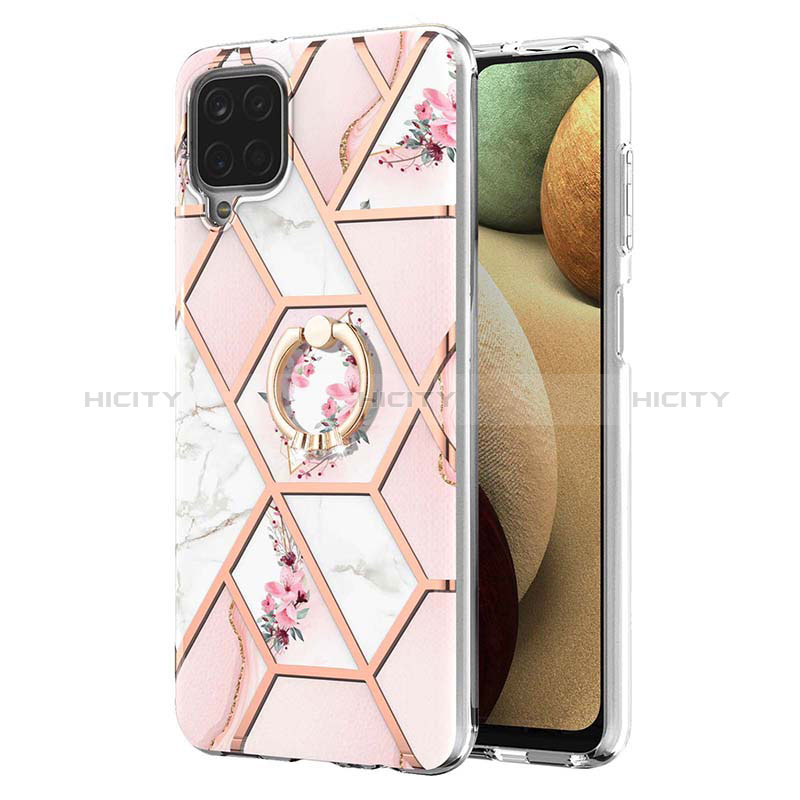 Custodia Silicone Gel Morbida Fantasia Modello Cover con Anello Supporto Y02B per Samsung Galaxy A12