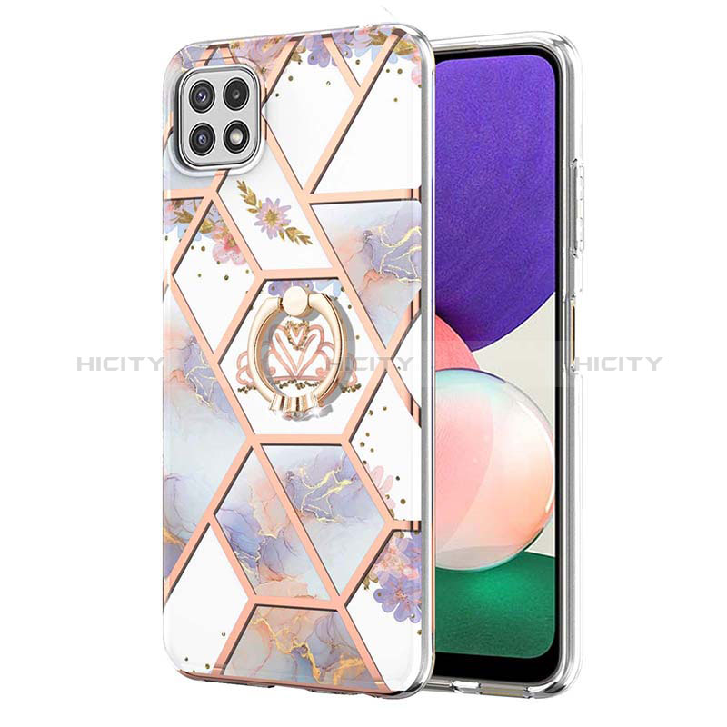 Custodia Silicone Gel Morbida Fantasia Modello Cover con Anello Supporto Y02B per Samsung Galaxy A22s 5G