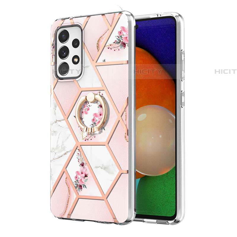 Custodia Silicone Gel Morbida Fantasia Modello Cover con Anello Supporto Y02B per Samsung Galaxy A52 4G