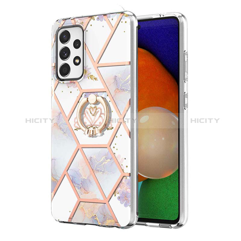 Custodia Silicone Gel Morbida Fantasia Modello Cover con Anello Supporto Y02B per Samsung Galaxy A52s 5G