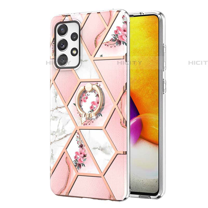 Custodia Silicone Gel Morbida Fantasia Modello Cover con Anello Supporto Y02B per Samsung Galaxy A72 5G