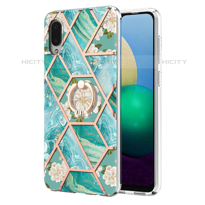 Custodia Silicone Gel Morbida Fantasia Modello Cover con Anello Supporto Y02B per Samsung Galaxy M02