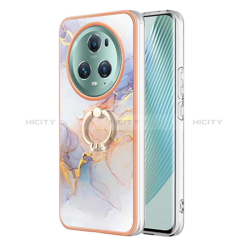 Custodia Silicone Gel Morbida Fantasia Modello Cover con Anello Supporto Y03B per Huawei Honor Magic5 Pro 5G