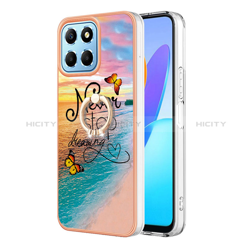 Custodia Silicone Gel Morbida Fantasia Modello Cover con Anello Supporto Y03B per Huawei Honor X6 5G Multicolore