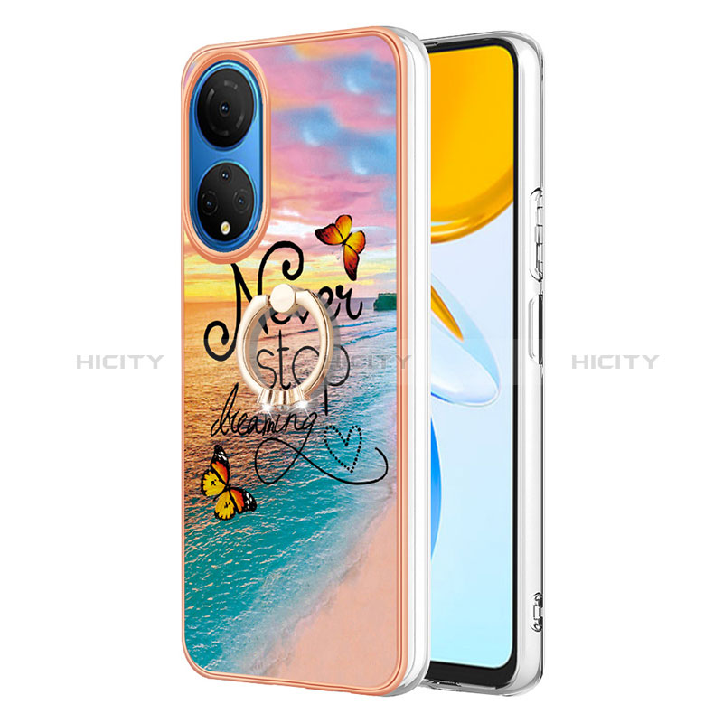 Custodia Silicone Gel Morbida Fantasia Modello Cover con Anello Supporto Y03B per Huawei Honor X7 Multicolore