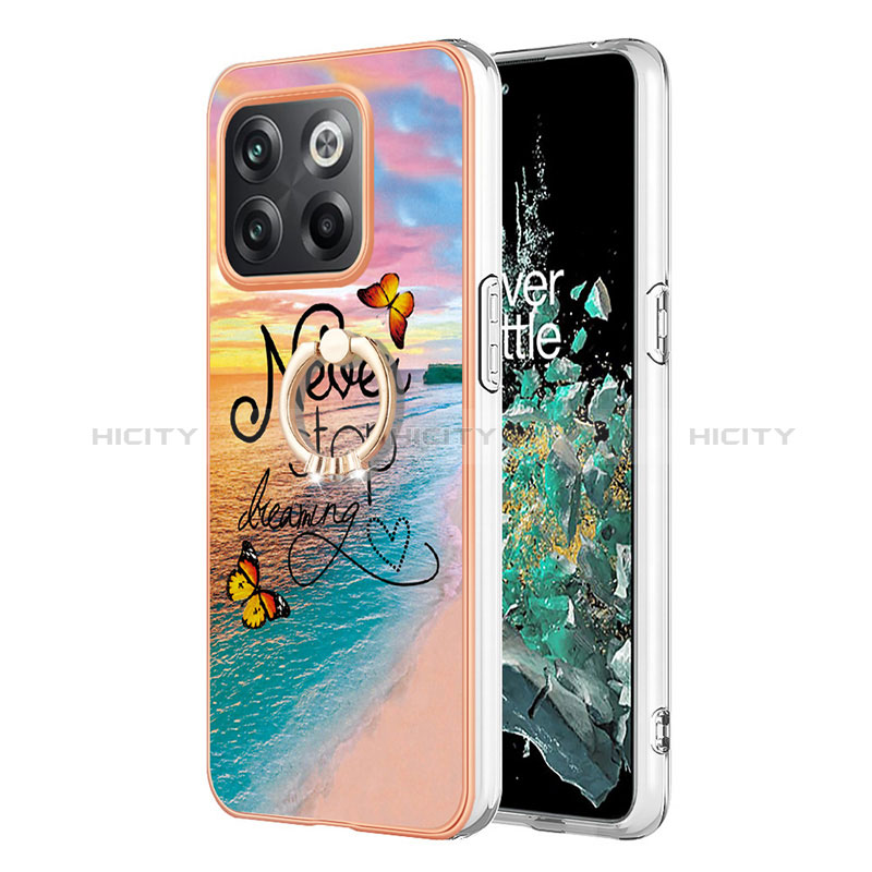 Custodia Silicone Gel Morbida Fantasia Modello Cover con Anello Supporto Y03B per OnePlus Ace Pro 5G Multicolore