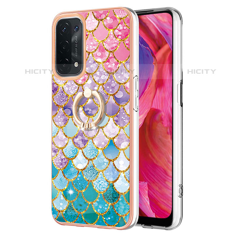 Custodia Silicone Gel Morbida Fantasia Modello Cover con Anello Supporto Y03B per OnePlus Nord N200 5G Colorato